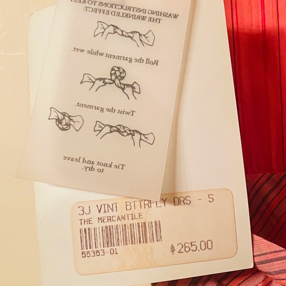 White Label Johnny Was Orange 3 J Workshop Sleeveless Dress with Large Butterfly - Picture 12 of 15